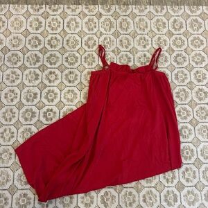 LAKE pima ruffle midi red nightgown